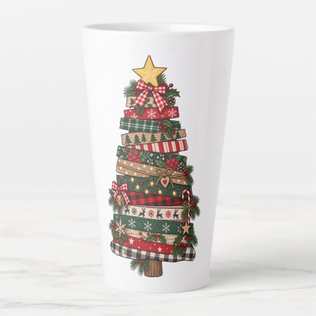Rustikaler Weihnachtsbaum  Milchtasse (Vorderseite)