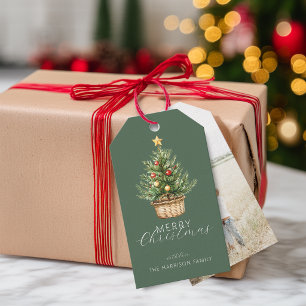 Rustikaler Weihnachtsbaum mit personalisiertem Fot Geschenkanhänger