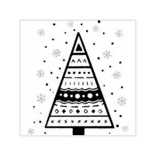 Rustikaler Weihnachtsbaum Permastempel