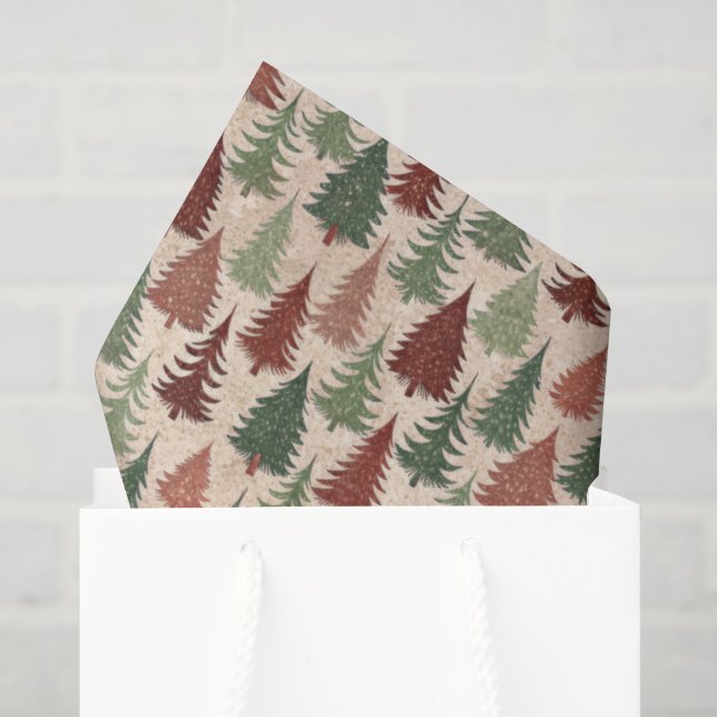 Rustikaler Weihnachtsbaum Seidenpapier (Geschenktüte)