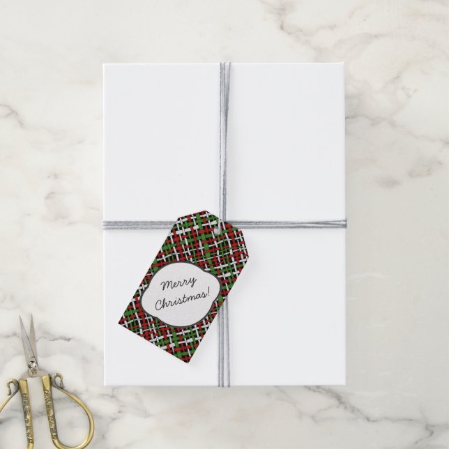 Rustikaler Weihnachtsbummel mit Text-Gruß Geschenkanhänger (Mit Garn)