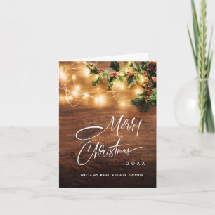 Rustikaler Weihnachtsfeier-Zweig für Unternehmen Feiertagskarte