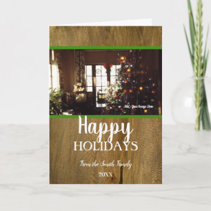 Rustikaler Weihnachtsfeiertag Retro Inspiriert Karte