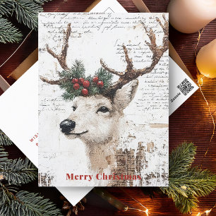 Rustikaler Weihnachtsfest Feiertagspostkarte