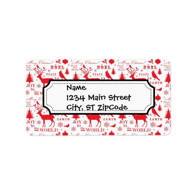 Rustikaler Weihnachtsfest Rentierbaume Geburtstag Adressaufkleber (Vorne)