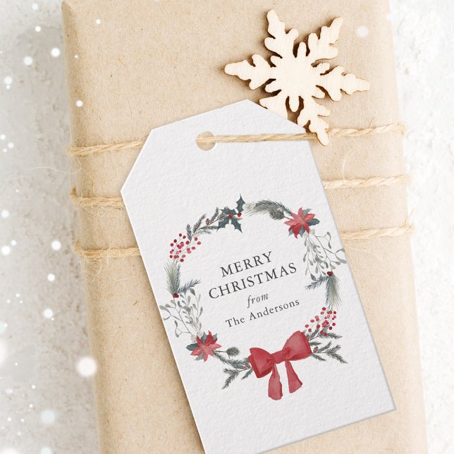Rustikaler Weihnachtskranz Urlaub Geschenkanhänger (Von Creator hochgeladen)