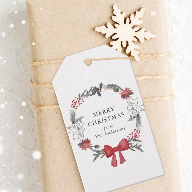 Rustikaler Weihnachtskranz Urlaub Geschenkanhänger (Von Creator hochgeladen)