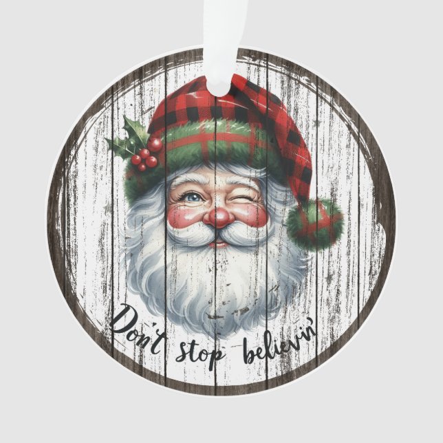 Rustikaler Weihnachtsmann-Schmuck  Ornament (Vorderseite)