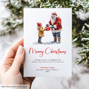 Rustikaler Weihnachtsmann Traditionelles Frohes We Feiertagskarte