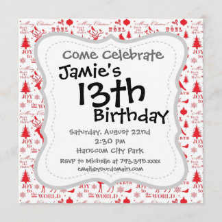 Rustikaler Weihnachtsren-Baum-Vogel-Feiertag Einladung