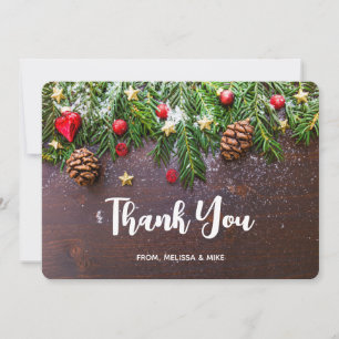 Rustikaler Weihnachtstisch mit Pine & Snow Danke