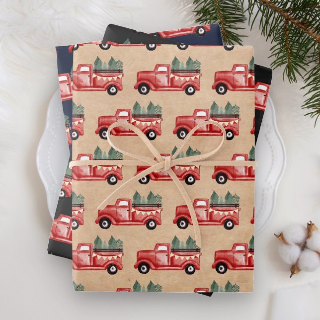 Rustikaler Weihnachtswagen Geschenkpapier Set (Von Creator hochgeladen)