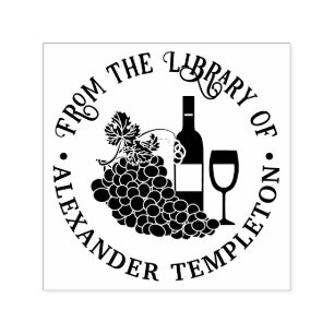Rustikaler Wein, Gläser, Trauben Bibliotheksbuch Permastempel
