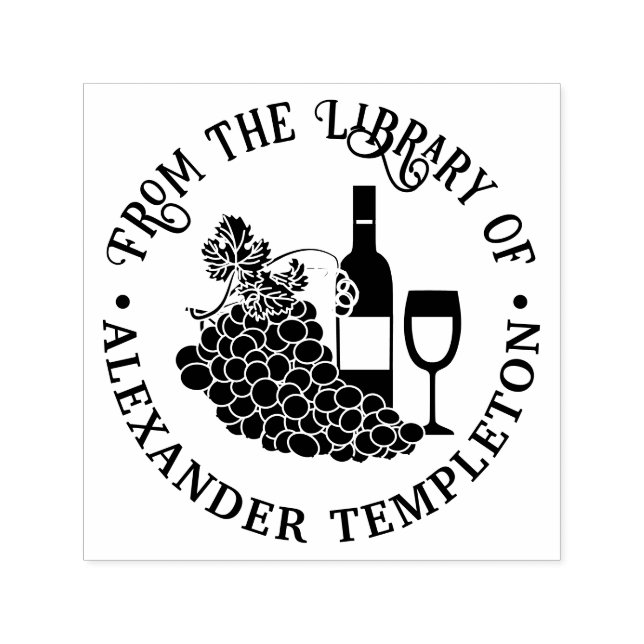 Rustikaler Wein, Gläser, Traubenstollen Permastempel (Design)