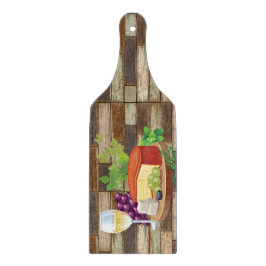 Rustikaler Wein und Käse Schneidebrett