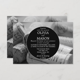 Rustikaler Wein Weintrauben Einladung Hochzeit