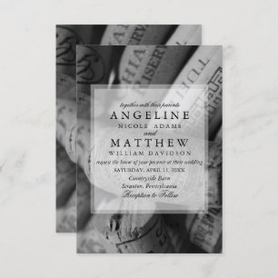 Rustikaler Wein Weintrauben Einladung Hochzeit