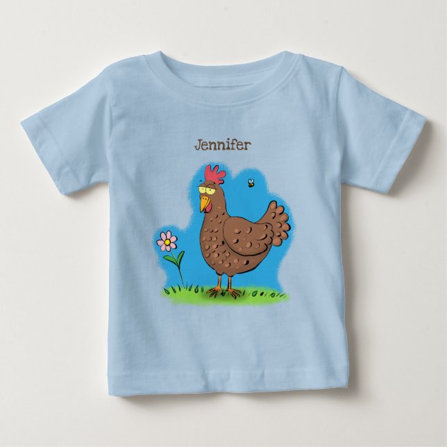 Rustikaler, weißer Cartoon Baby T-shirt (Vorderseite)