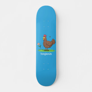 Rustikaler, weißer Cartoon Skateboard