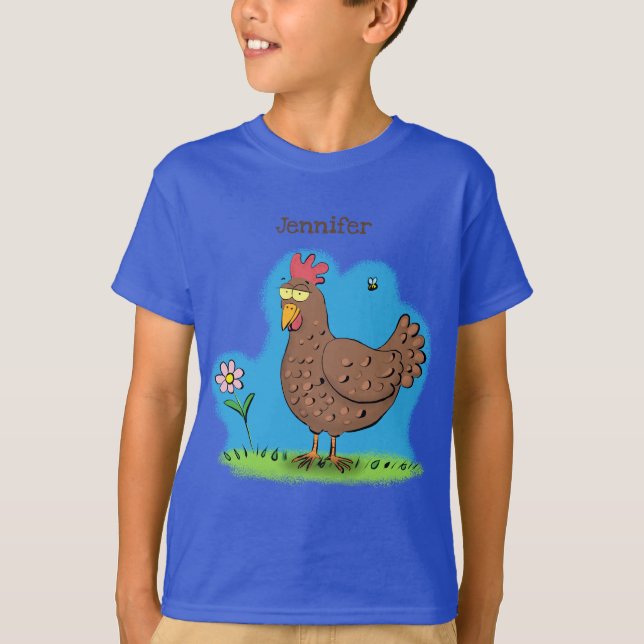 Rustikaler, weißer Cartoon T-Shirt (Vorderseite)