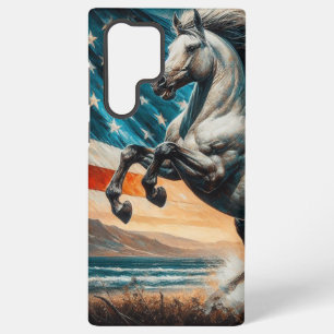 Rustikaler, weißer Hengst aus den USA Samsung Galaxy Hülle