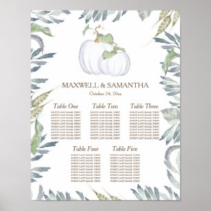 Rustikaler weißer Kürbis - SITZKARTE Poster