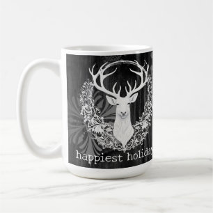 Rustikaler Weißer Rentier Kaffeetasse