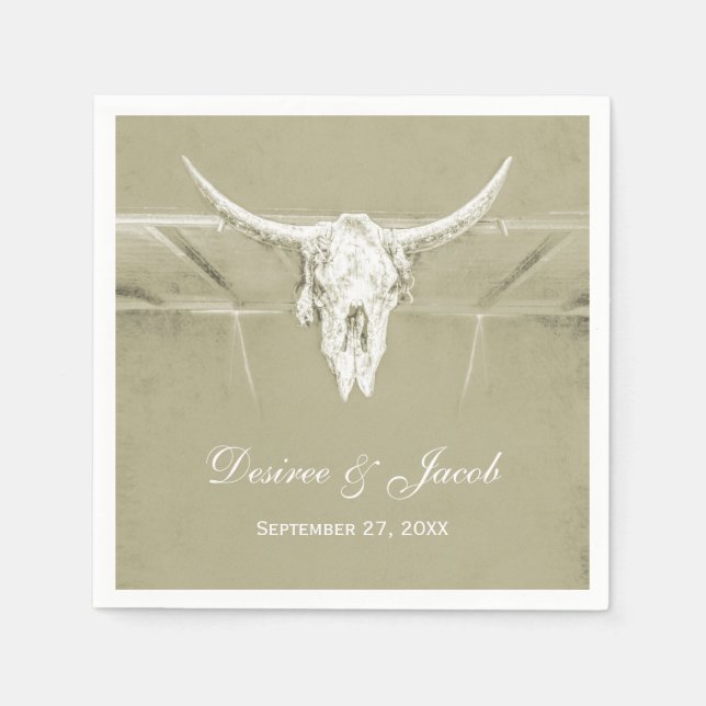 Rustikaler Weißer Western Serviette (Vorderseite)