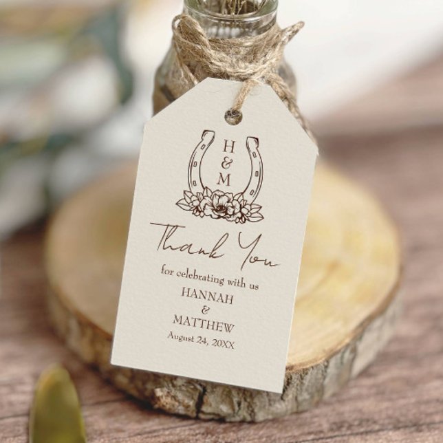 Rustikaler Western Boho Horseshoe Wedding Vielen D Geschenkanhänger (Von Creator hochgeladen)