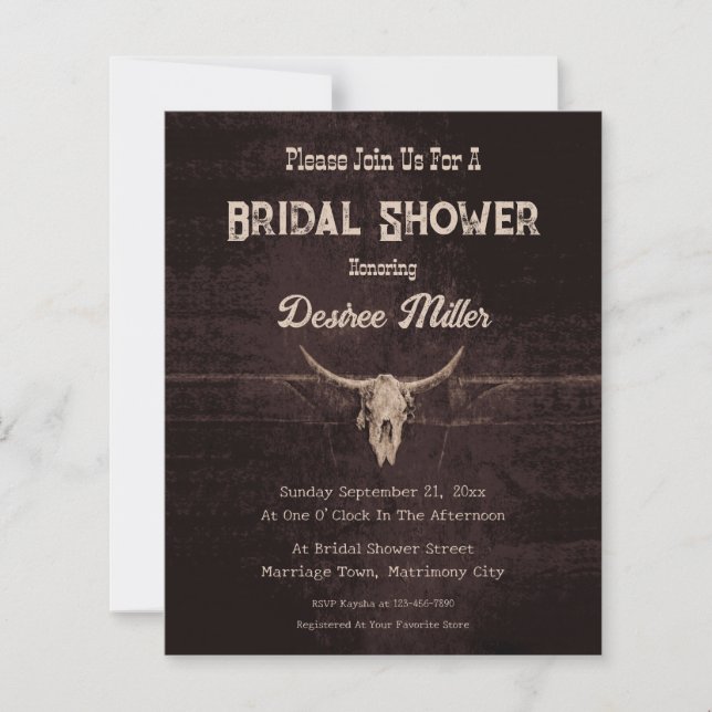 Rustikaler Western Brown Budget Bull Skull (Vorderseite)