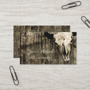 Rustikaler Western Bull Skull Brown Vintag Stall Visitenkarte