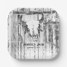 Rustikaler Western Bull Skull White erschüttert Vi