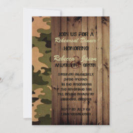 rustikaler Western Camouflage Hochzeitsessen Probe Einladung