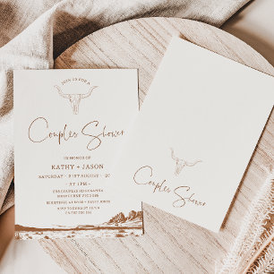 Rustikaler Western Country Rodeo Paare Dusche Brid Einladung