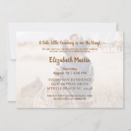 Rustikaler Western Cowboy Babydusche Einladung