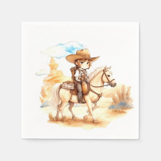 Rustikaler Western Cowboy Babydusche Serviette (Vorderseite)