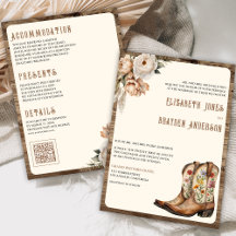Rustikaler Western Cowboy Boots QR-Hochzeit
