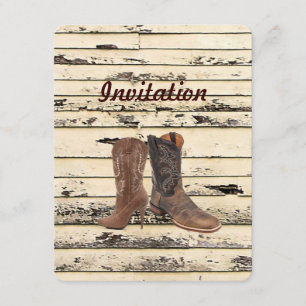 Rustikaler Western-Cowboy Hochzeit Einladung