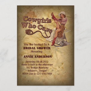 Rustikaler Western Cowboy Junggeselinnen-Abschied Einladung