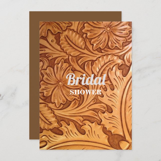 rustikaler Western Cowboy mit handgearbeiteten Led Einladung (Vorne/Hinten)