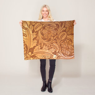 rustikaler Western Cowboy mit handgearbeiteten Led Fleecedecke