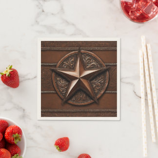 Rustikaler Western Cowboy Texas Lone Star Serviette