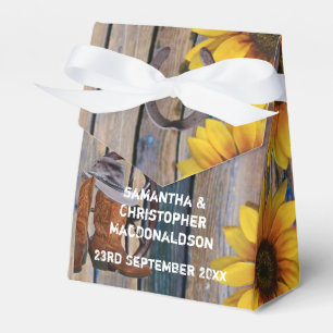 Rustikaler Western Cowboy und Blumenhochzeit Geschenkschachtel