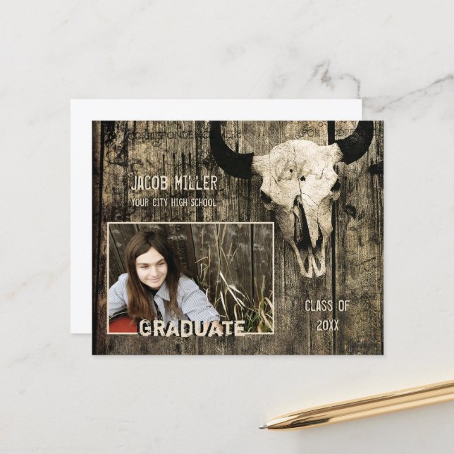 Rustikaler Western des Landbudgets Bulle Cow Skull (Vorderseite/Rückseite Beispiel)