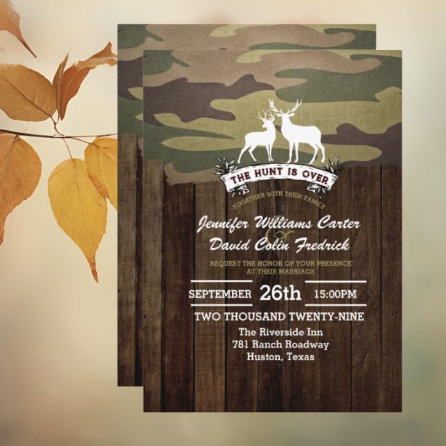 Rustikaler Western die Jagd ist über Camouflage Ho Einladung (Rustic Western The Hunt Is Over Camouflage Wedding Invitation)