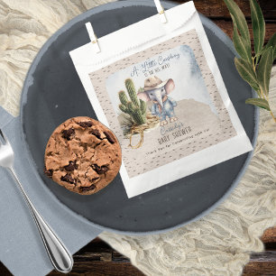 Rustikaler Western Elephant Cowboy Boy Babydusche Geschenktütchen