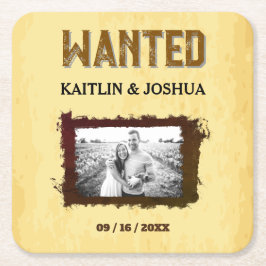 Rustikaler Western Hochzeit 🤠 GEWOLLT Foto Rechteckiger Pappuntersetzer