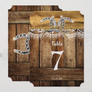 Rustikaler Western Hochzeit Tischnummer