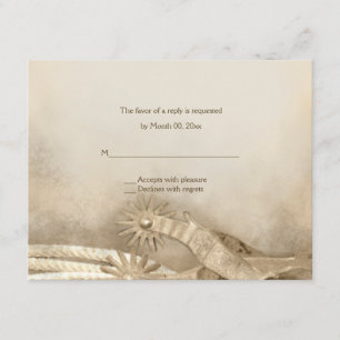 Rustikaler Western Hochzeitskarte RSVP Karte