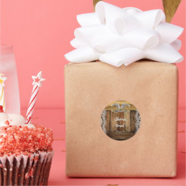 Rustikaler Western Hochzeitsticker Runder Aufkleber